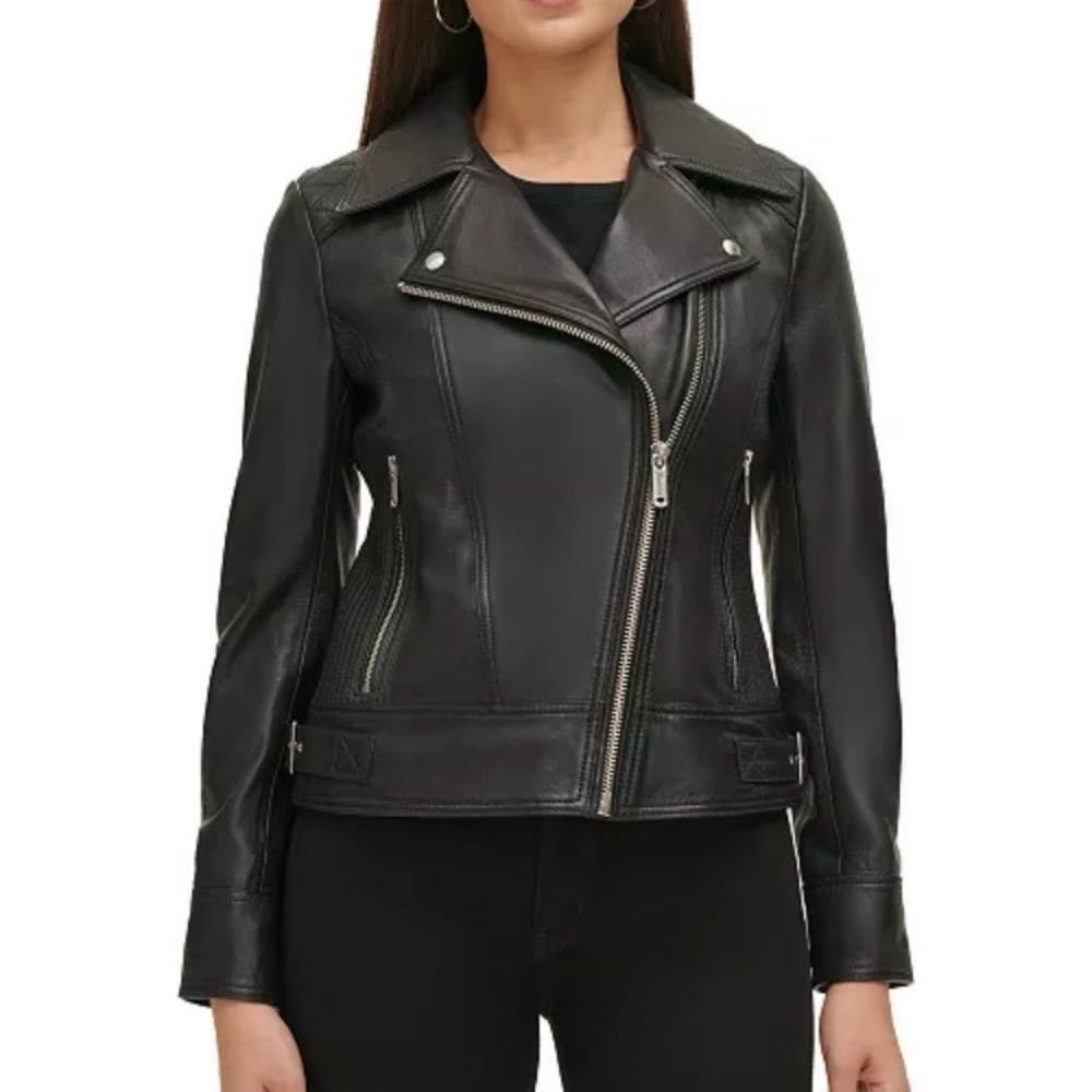 Guess Genuine Leather - Buttery Soft - Black Moto Jacket